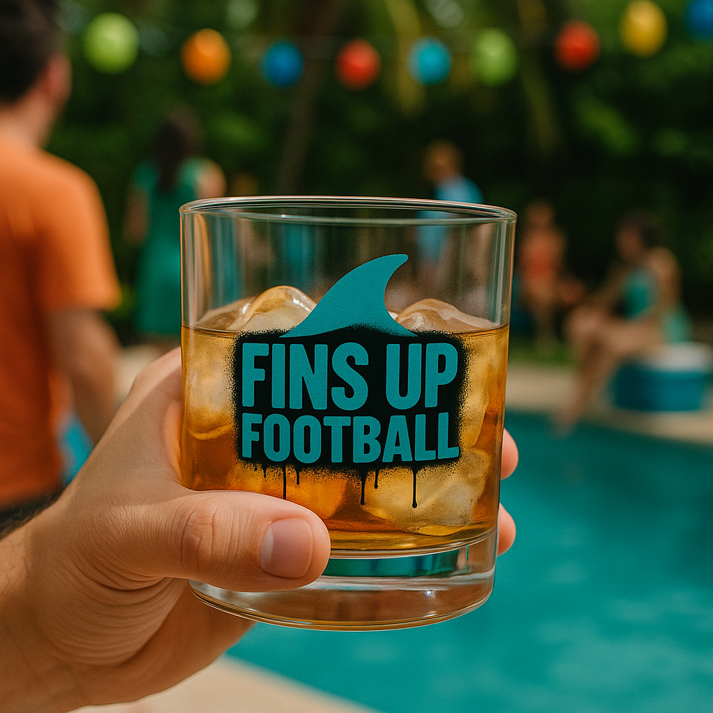 Fins Up Football Glass – Sports Fan Whiskey Tumbler