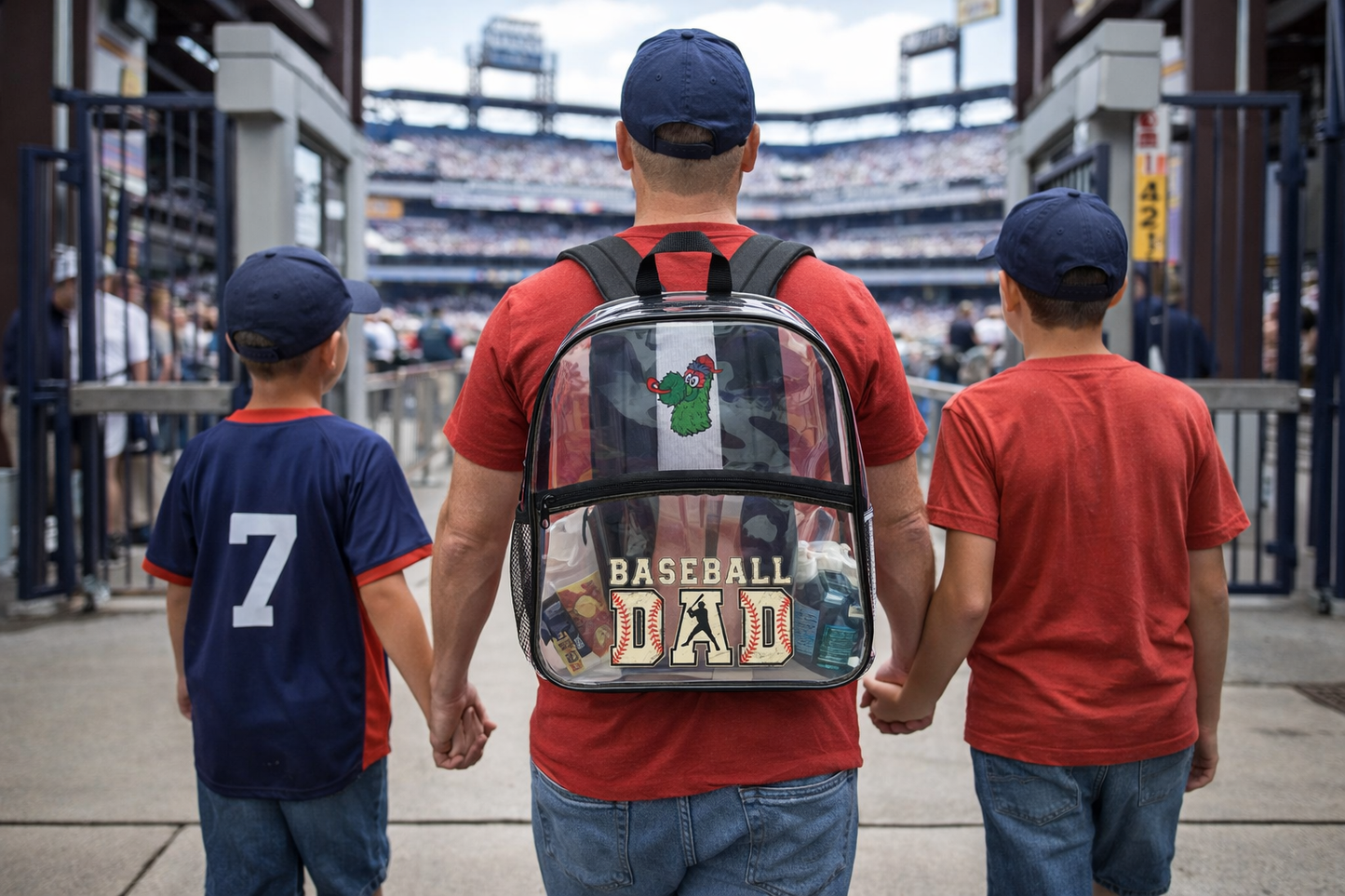 Clear Baseball Dad Stadium Approved Backpack – Transparent Game Day Bag for Sports, Concerts & School