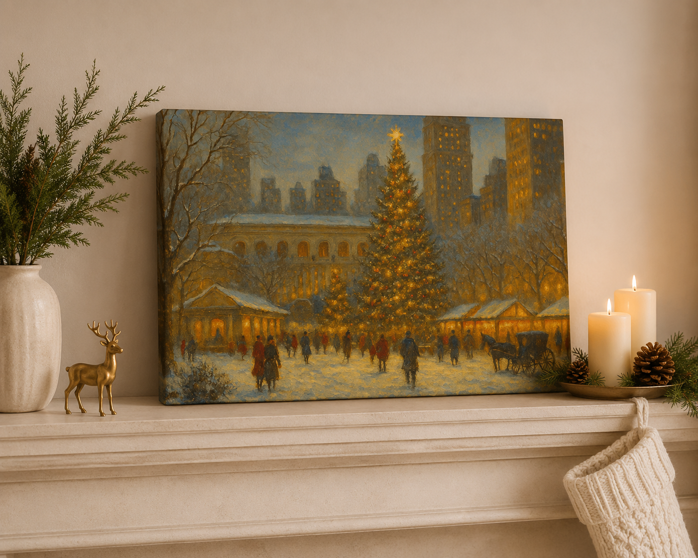 Bryant Park Christmas Tree Canvas – NYC Holiday Magic