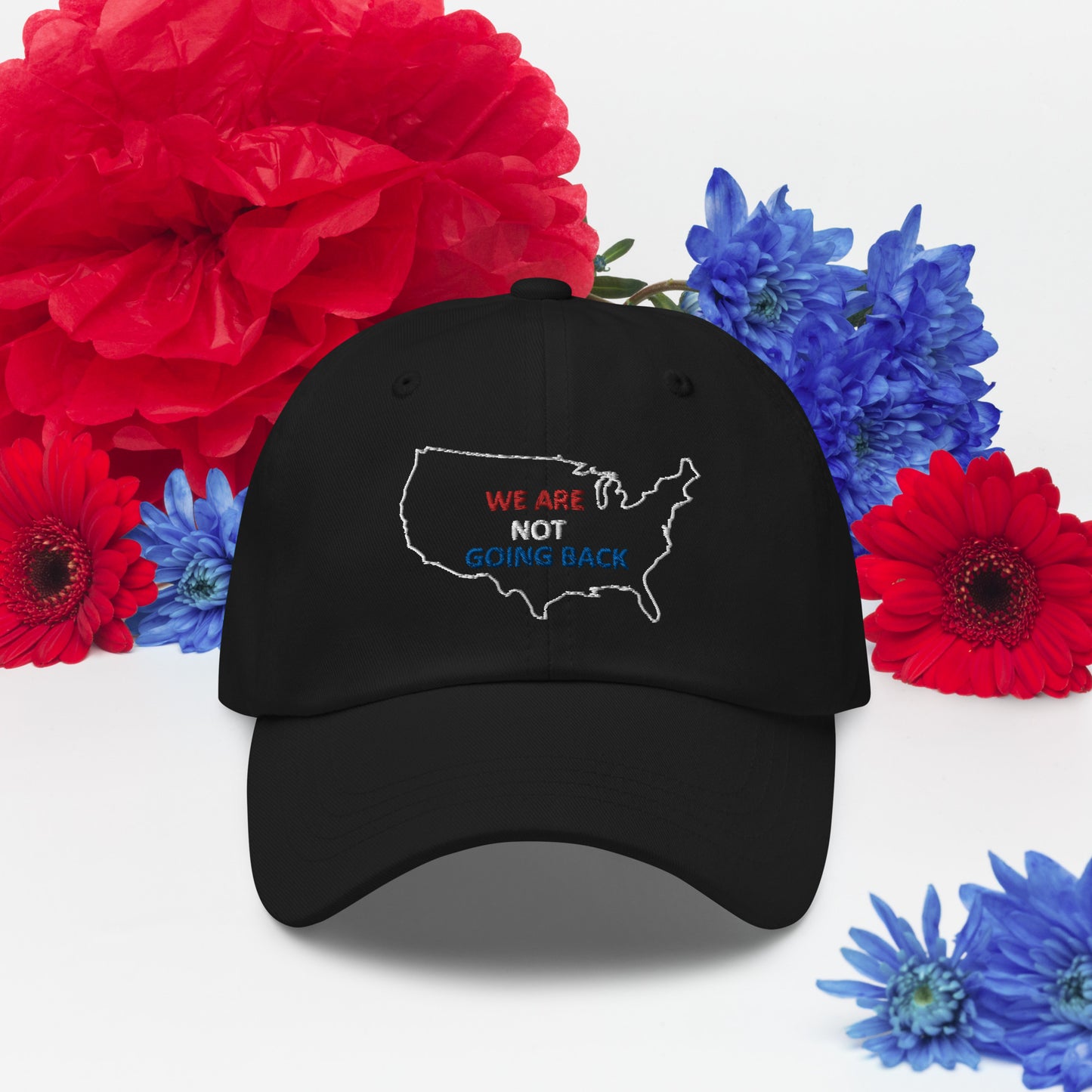 We Are Not Going Back USA Embroidered Dad Style Ball Cap