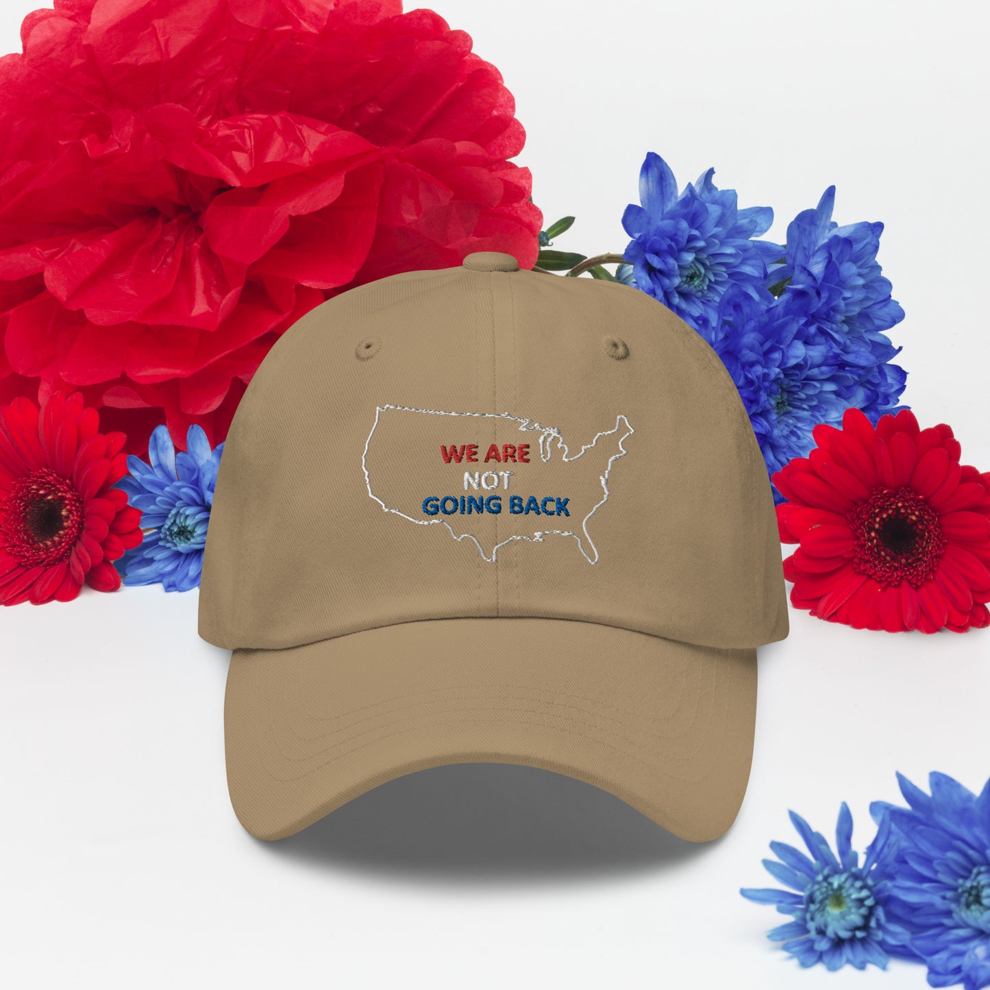 We Are Not Going Back USA Embroidered Dad Style Ball Cap