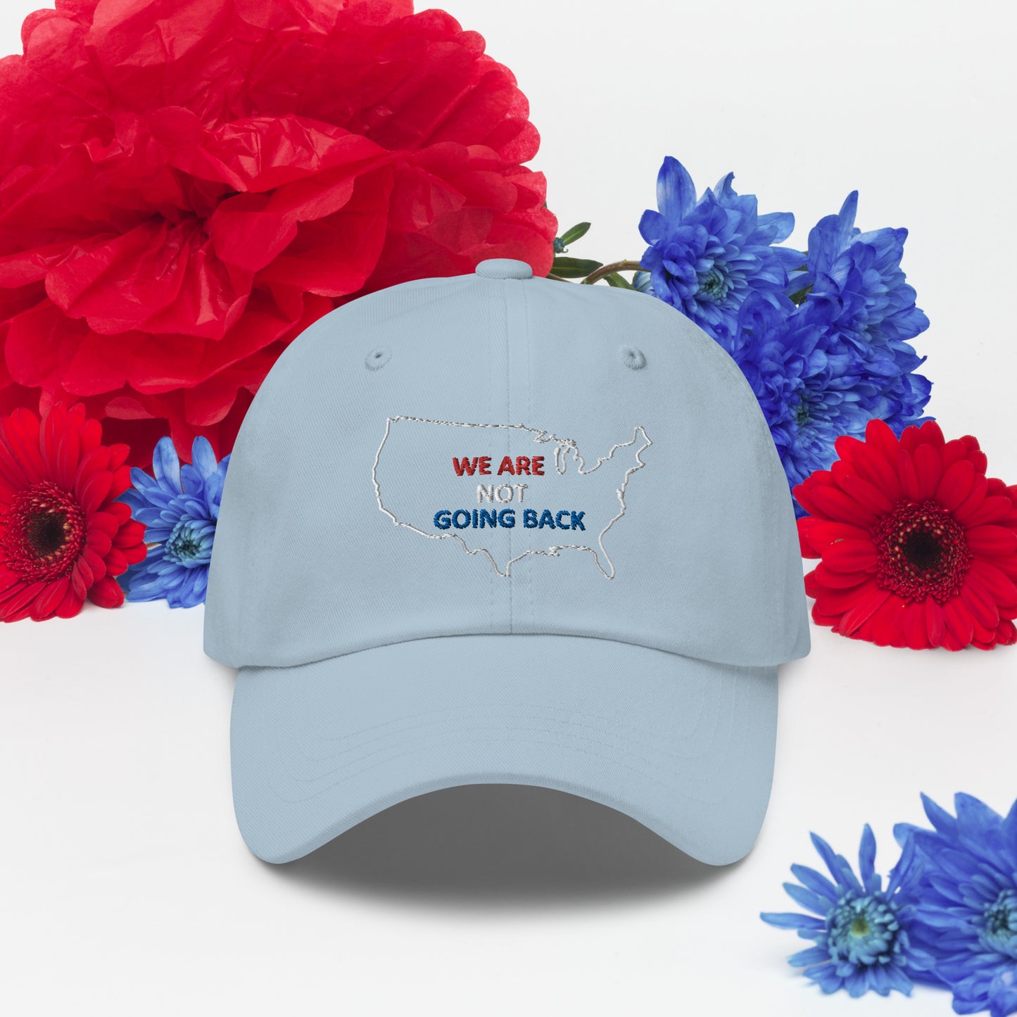 We Are Not Going Back USA Embroidered Dad Style Ball Cap