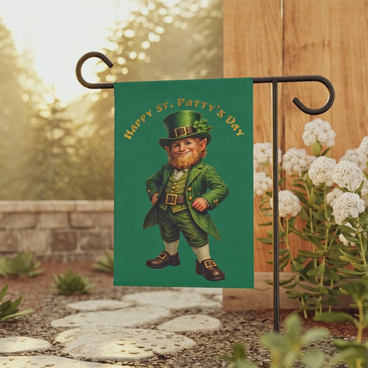 Happy St. Patty's Day Leprechaun Garden Flag | House Banner