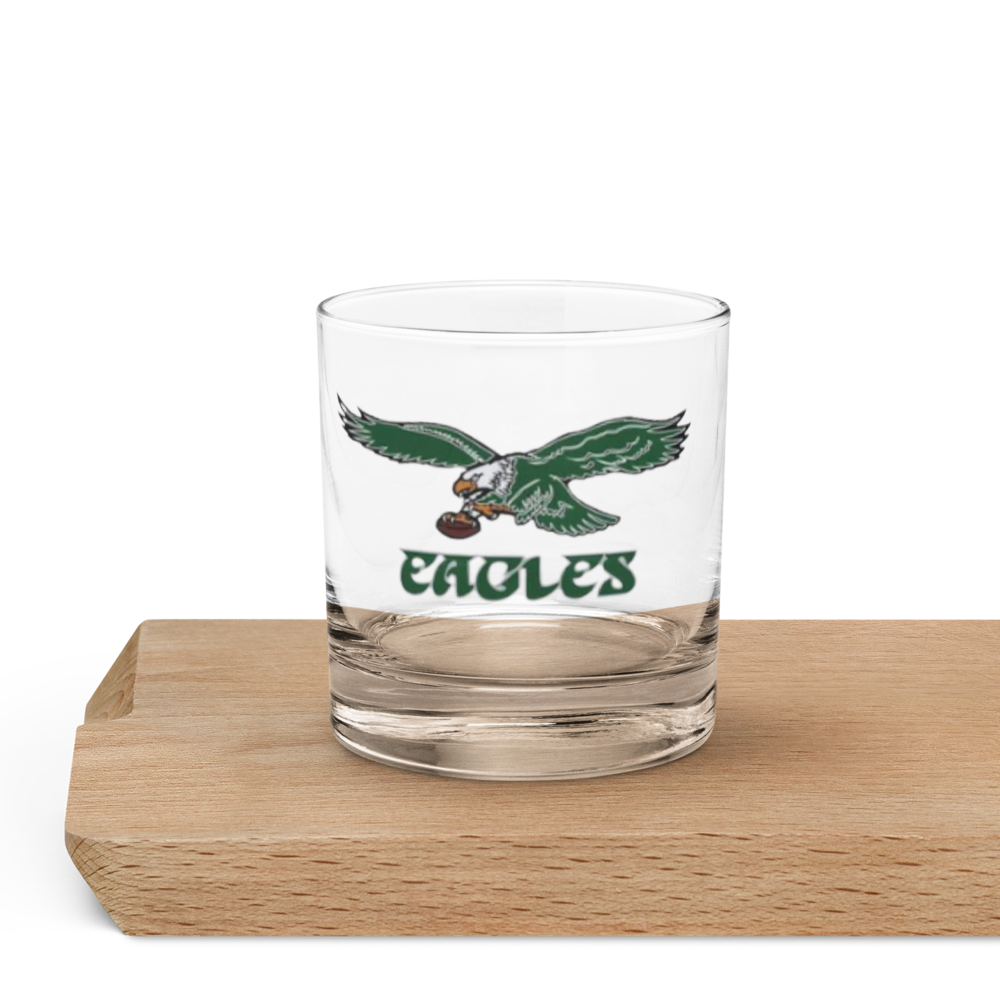 Vintage Philadelphia Eagles Rocks Glass | Retro Eagles Barware | NFL Whiskey Glass | Philly Football Fan Gift | Sports Collectible