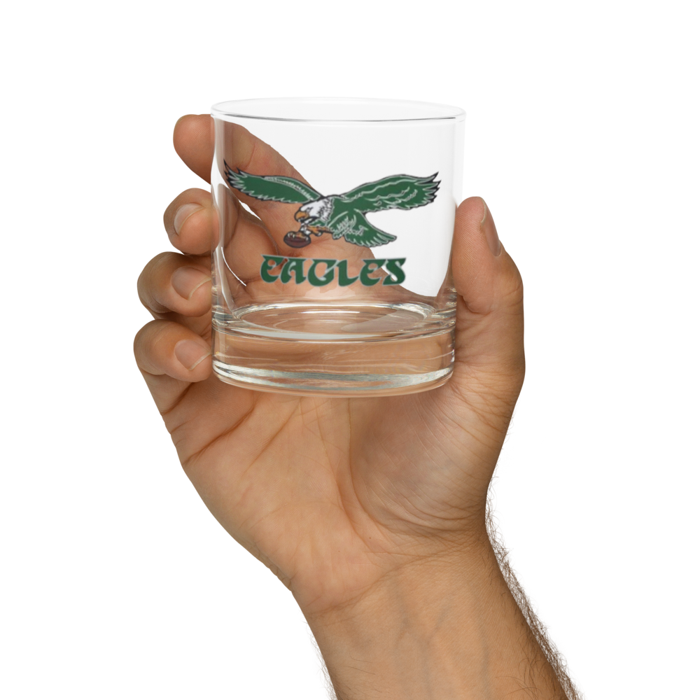 Vintage Philadelphia Eagles Rocks Glass | Retro Eagles Barware | NFL Whiskey Glass | Philly Football Fan Gift | Sports Collectible