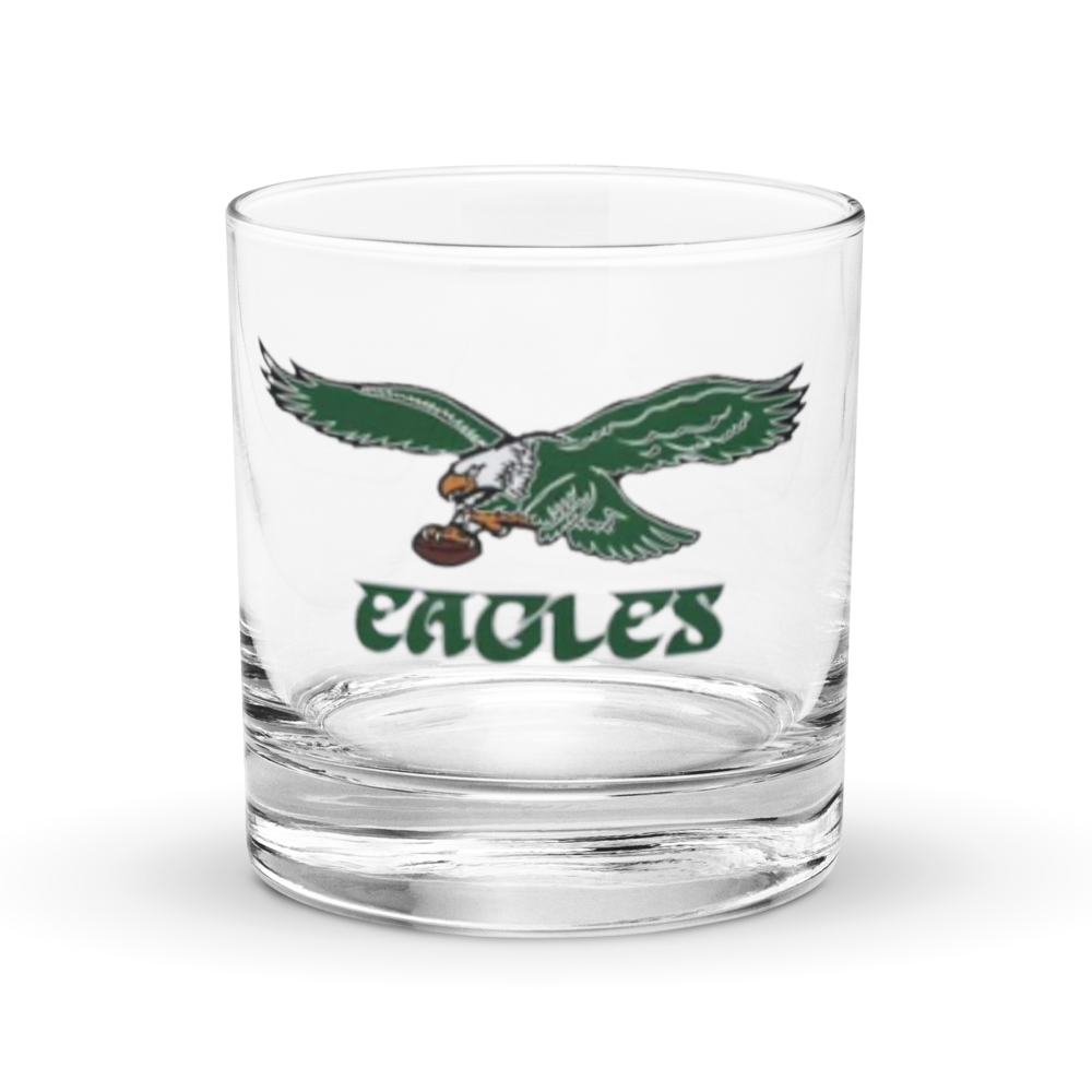 Vintage Philadelphia Eagles Rocks Glass | Retro Eagles Barware | NFL Whiskey Glass | Philly Football Fan Gift | Sports Collectible