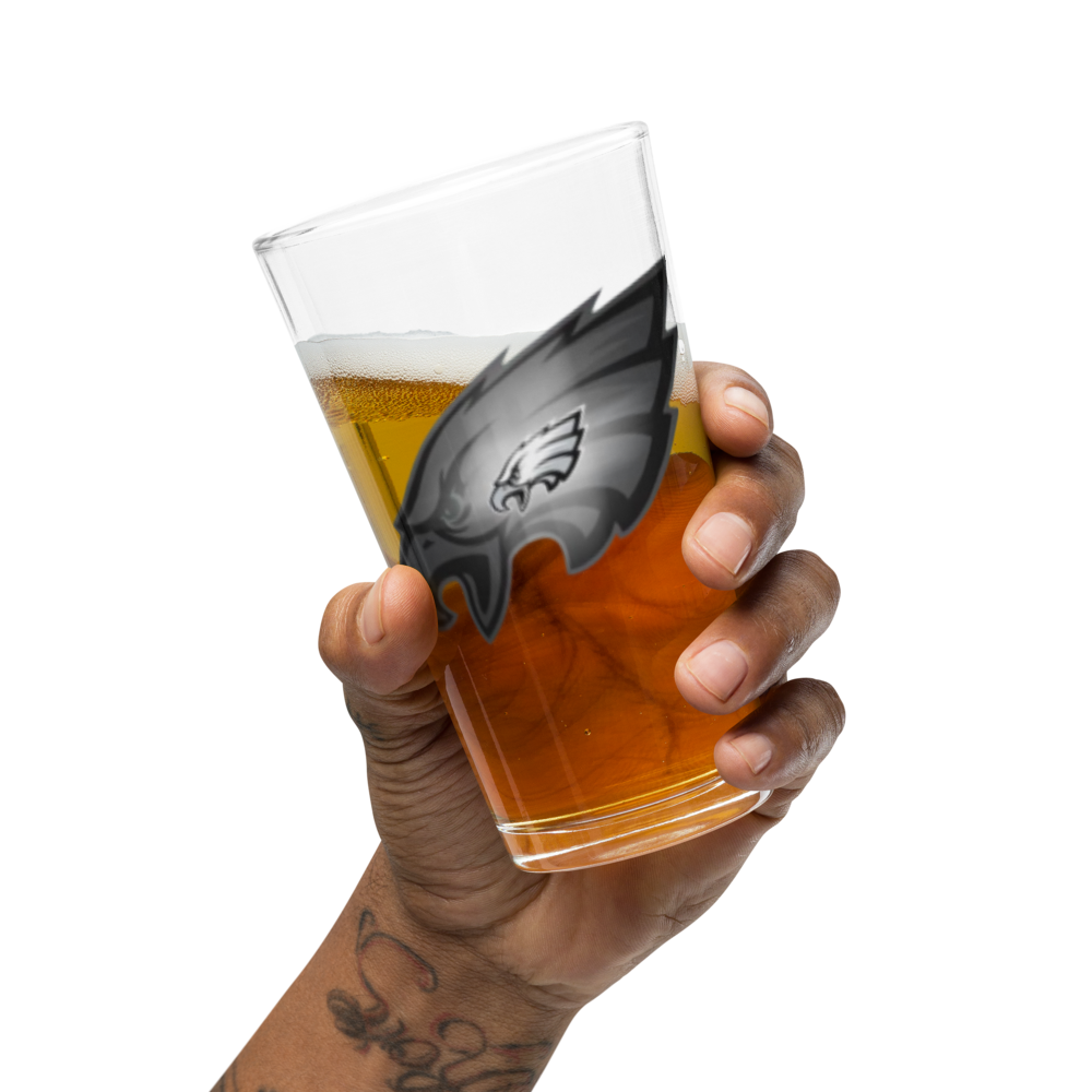 Philadelphia Eagles Pint Glass 16 oz | NFL Beer Glass | Philly Football Gift for Him | Game Day Drinkware | Eagles Fan Barware | Tailgate Cup