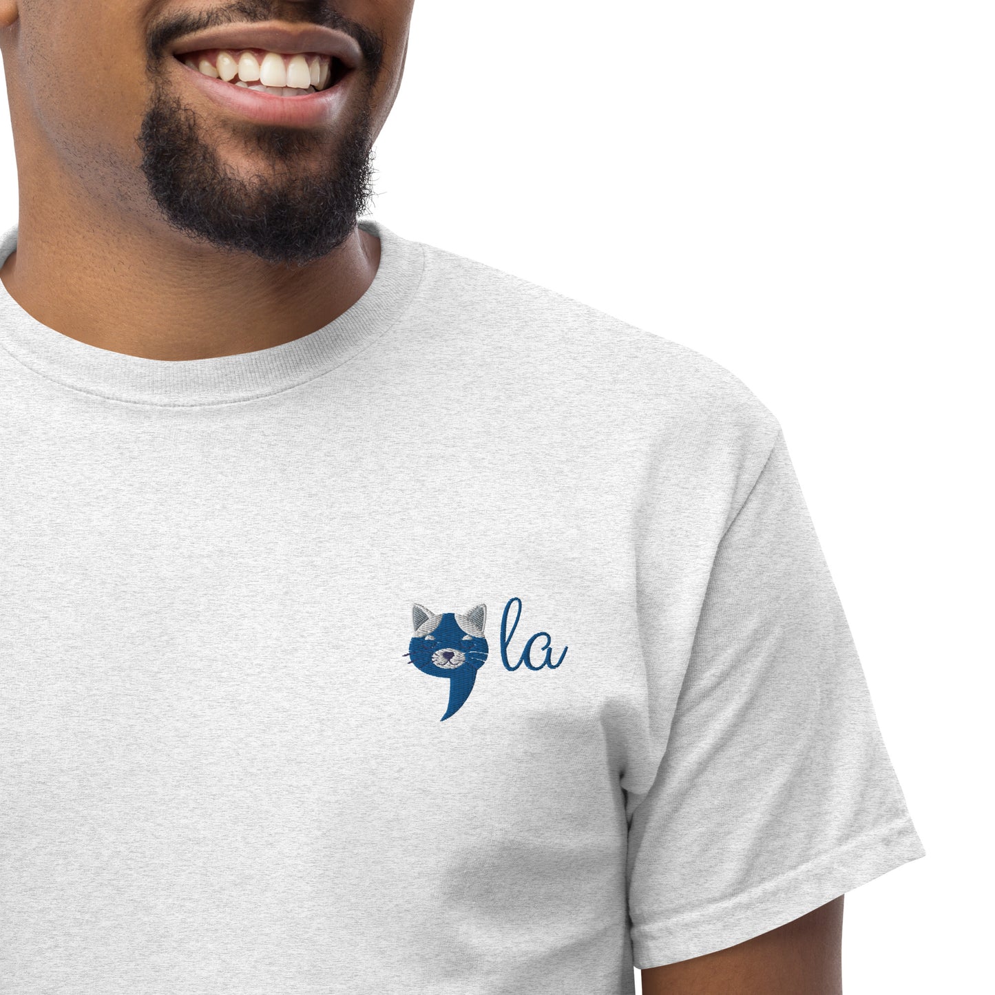 Comma la Cat Face Kamala Harris Embroidered T-Shirt