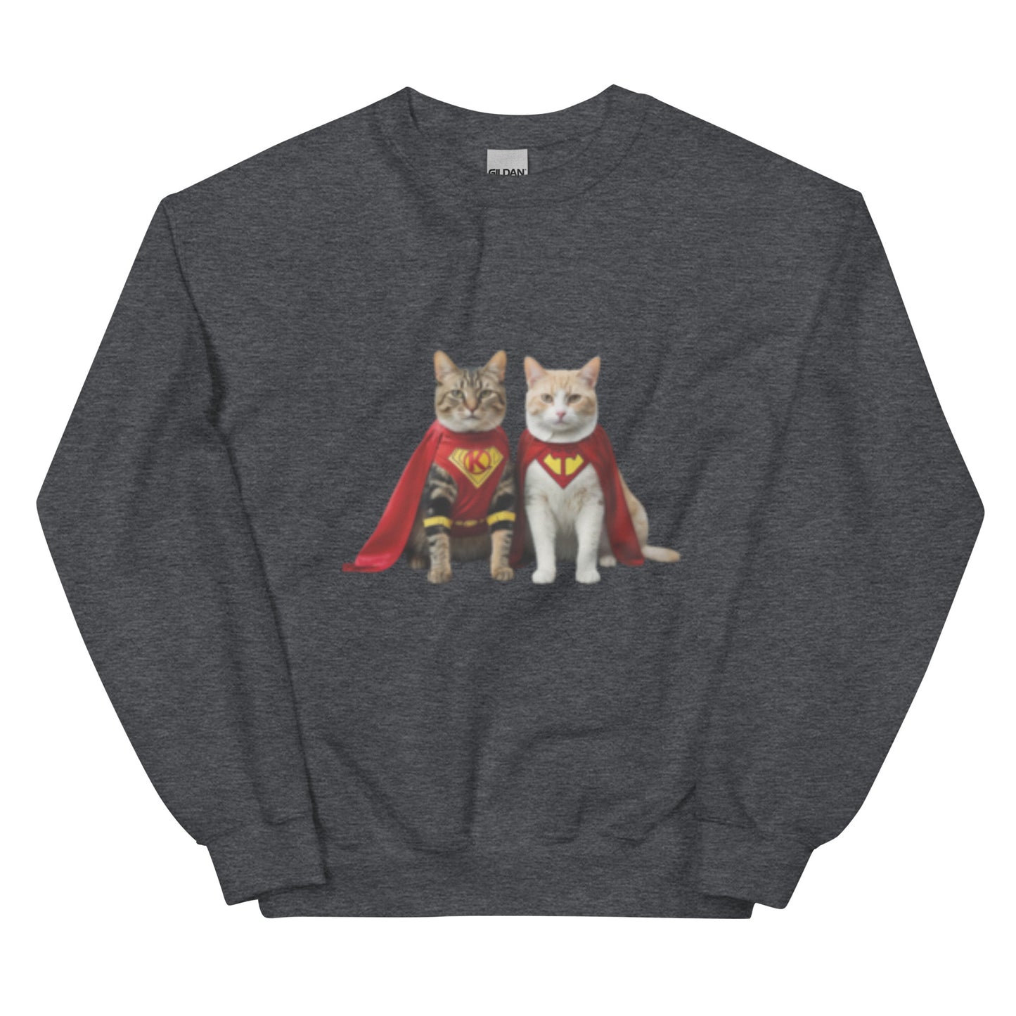 Superhero Cats K and T, 2024 election, Cat Lady, Cat Men, Kamala, Tim, Sweatshirt