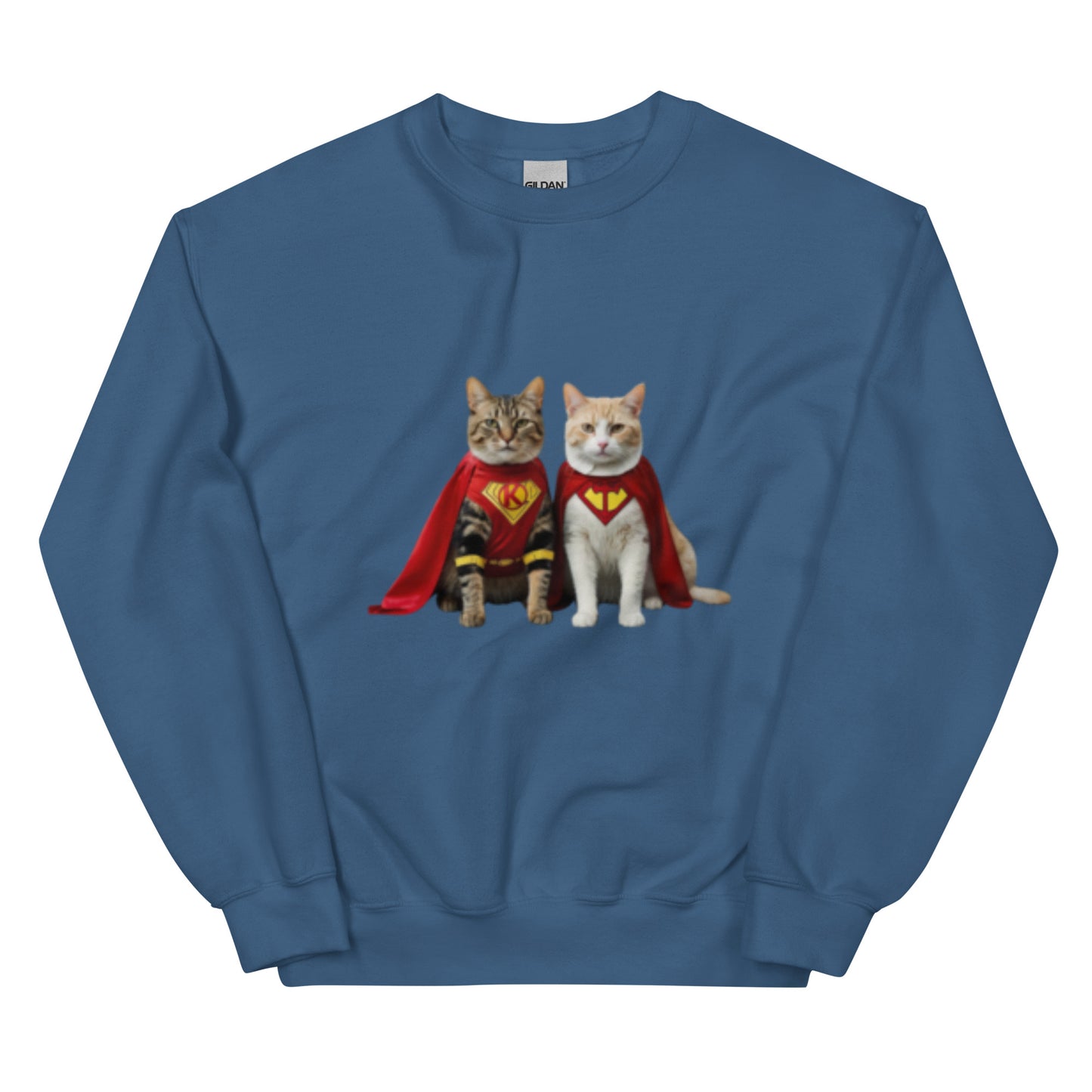 Superhero Cats K and T, 2024 election, Cat Lady, Cat Men, Kamala, Tim, Sweatshirt