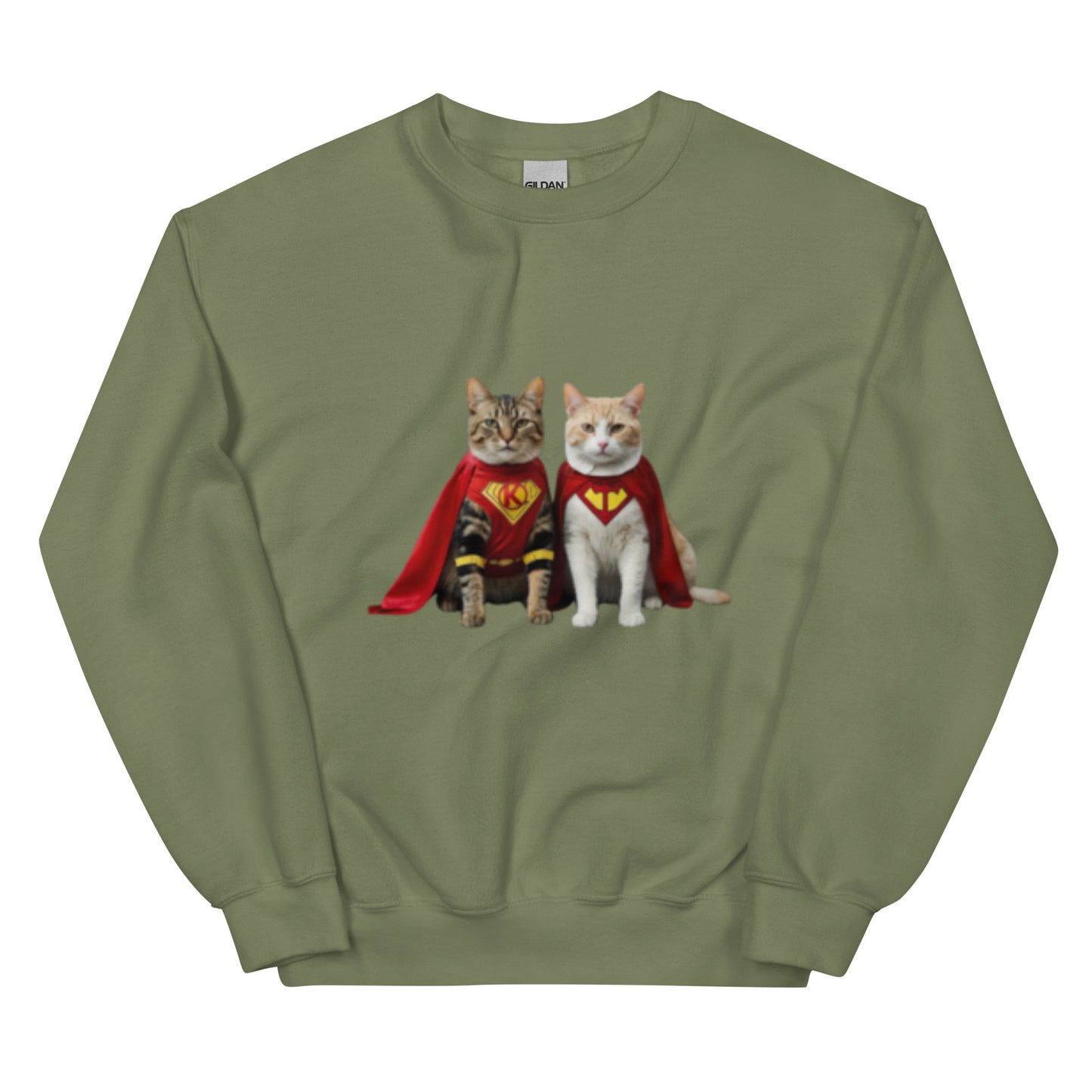 Superhero Cats K and T, 2024 election, Cat Lady, Cat Men, Kamala, Tim, Sweatshirt