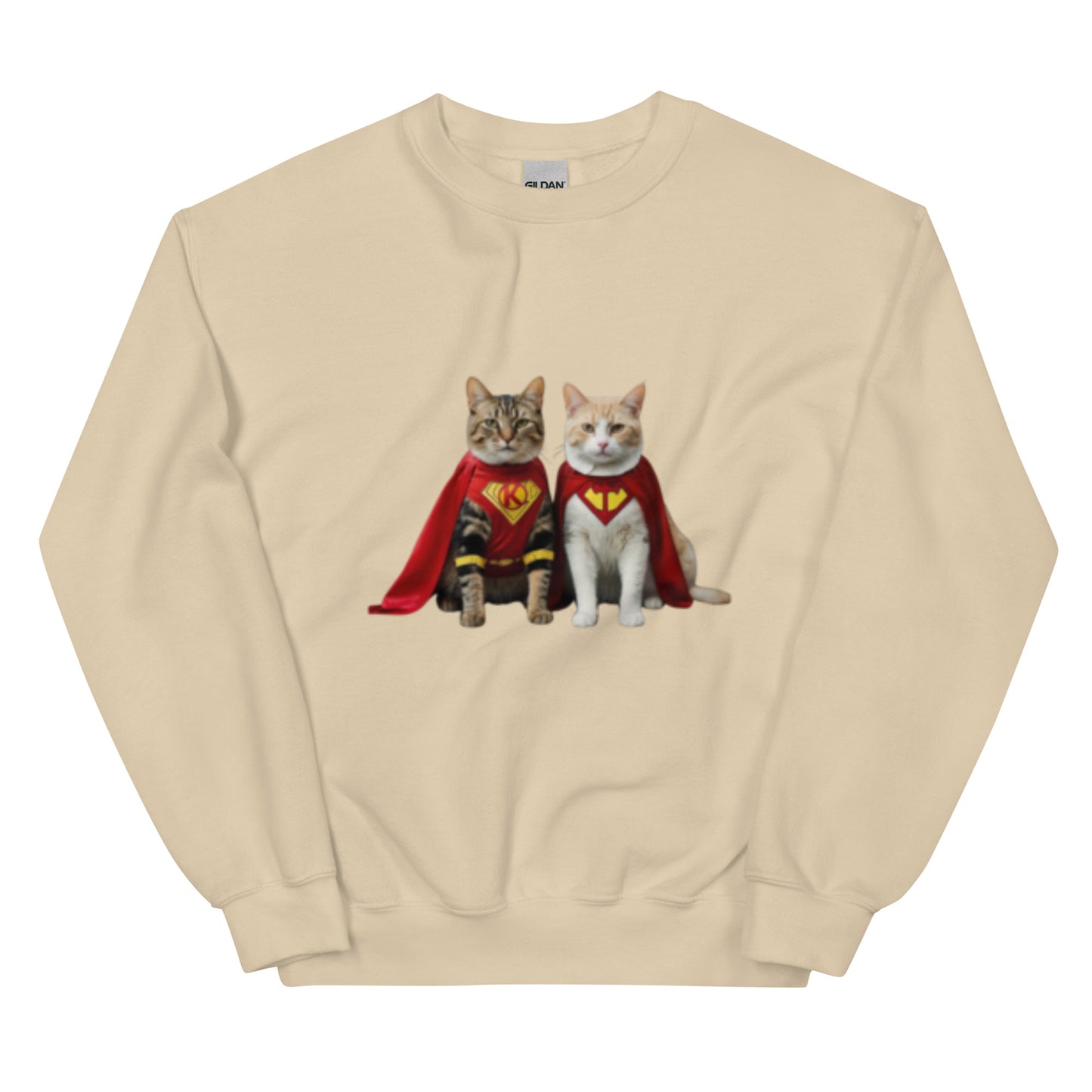 Superhero Cats K and T, 2024 election, Cat Lady, Cat Men, Kamala, Tim, Sweatshirt