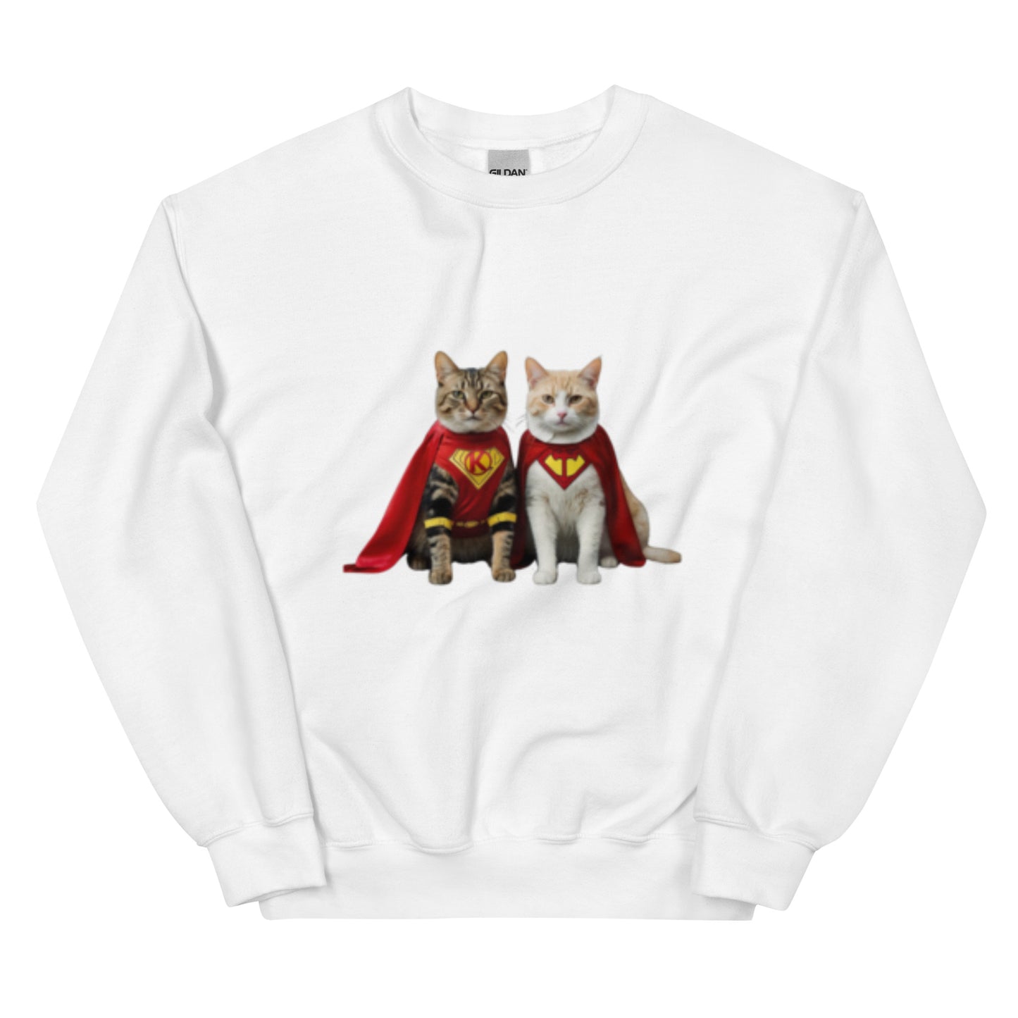 Superhero Cats K and T, 2024 election, Cat Lady, Cat Men, Kamala, Tim, Sweatshirt