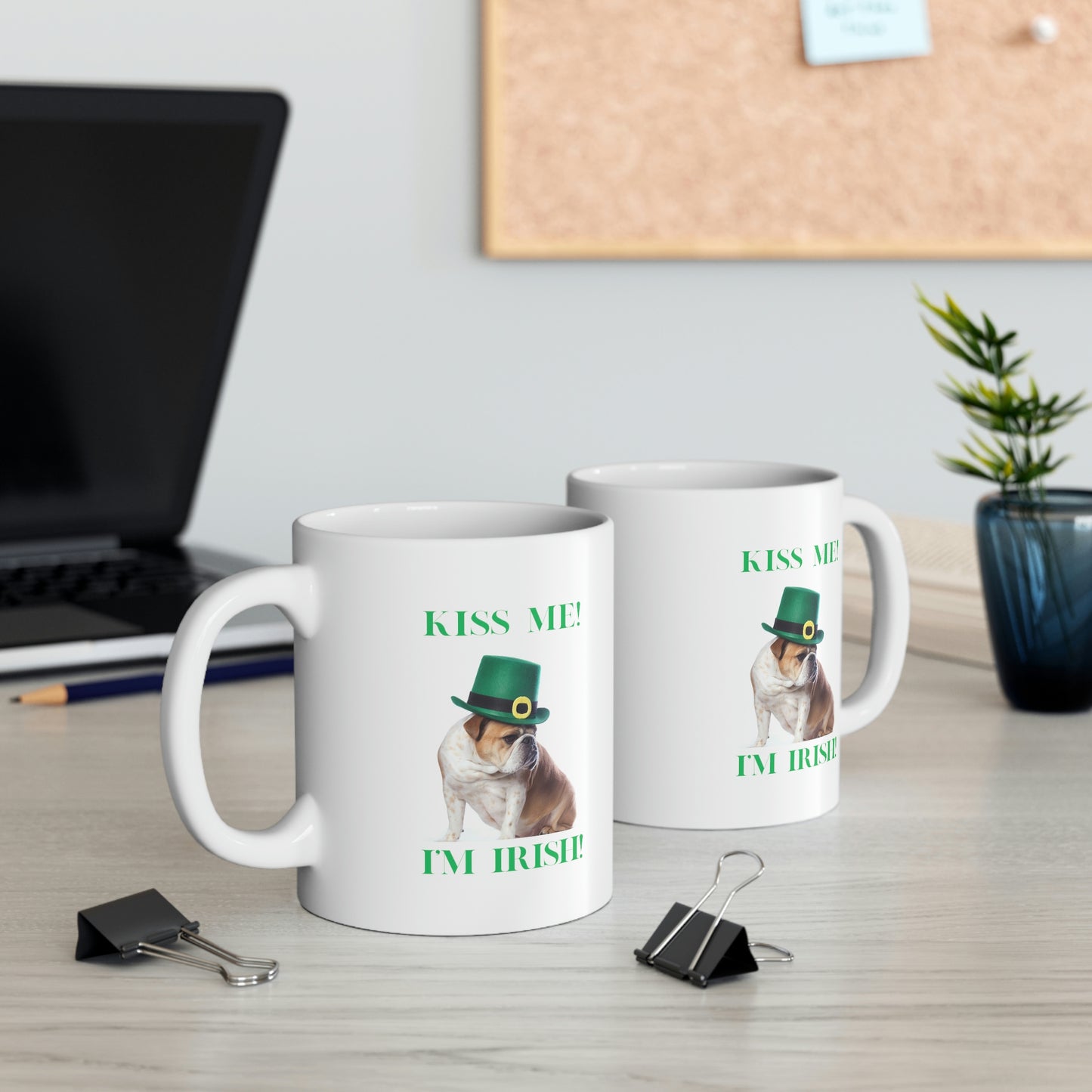 Kiss Me! I'm Irish! Bulldog Mug