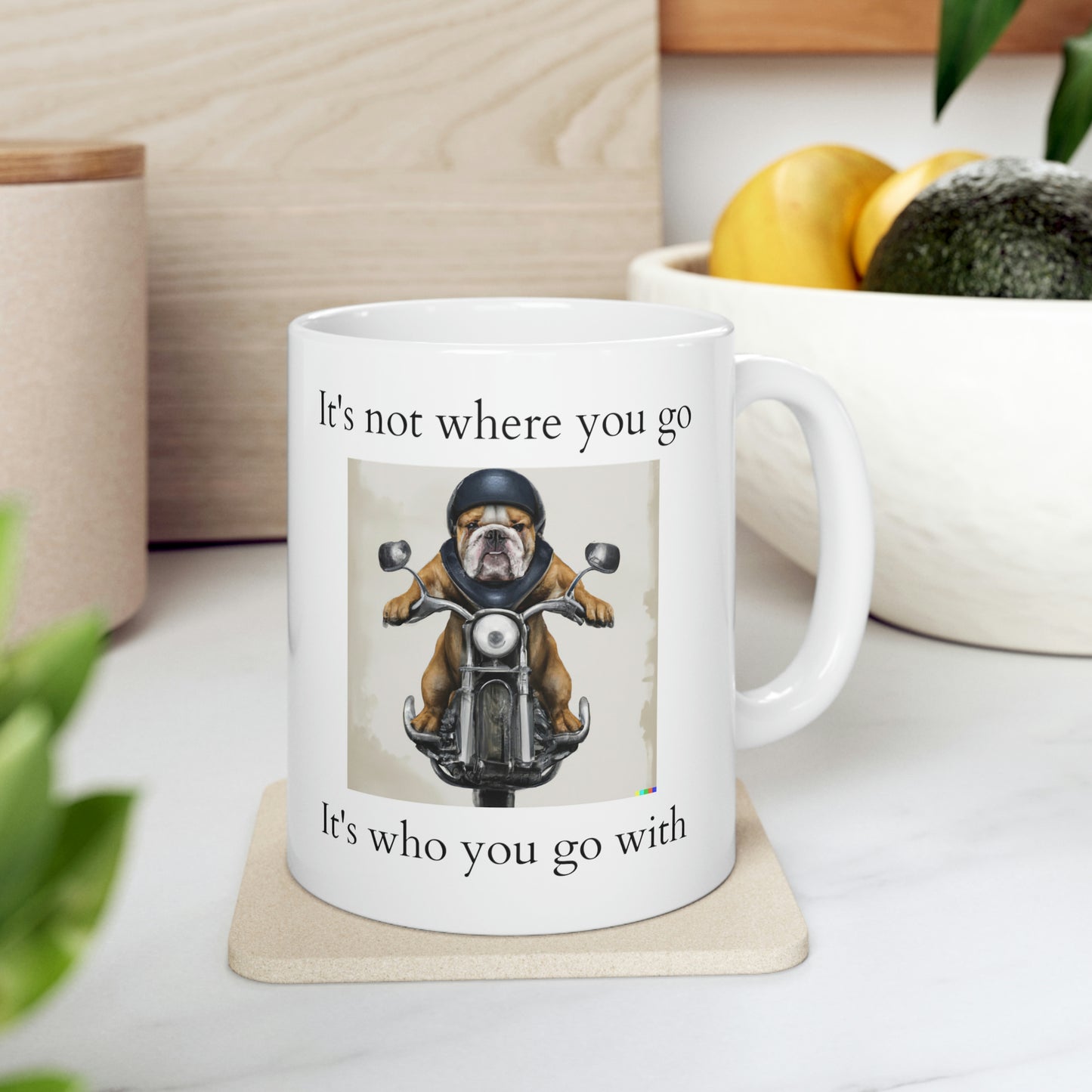 It's Not Where You Go Bulldog Motorcylce Riding Mug