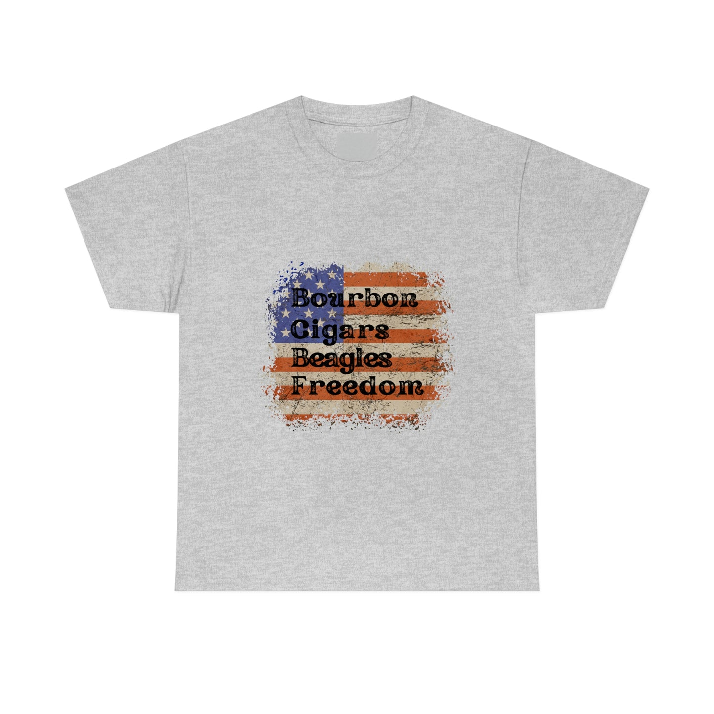 Patriotic Rustic USA Flag Bourbon Cigars Beagles T-Shirt