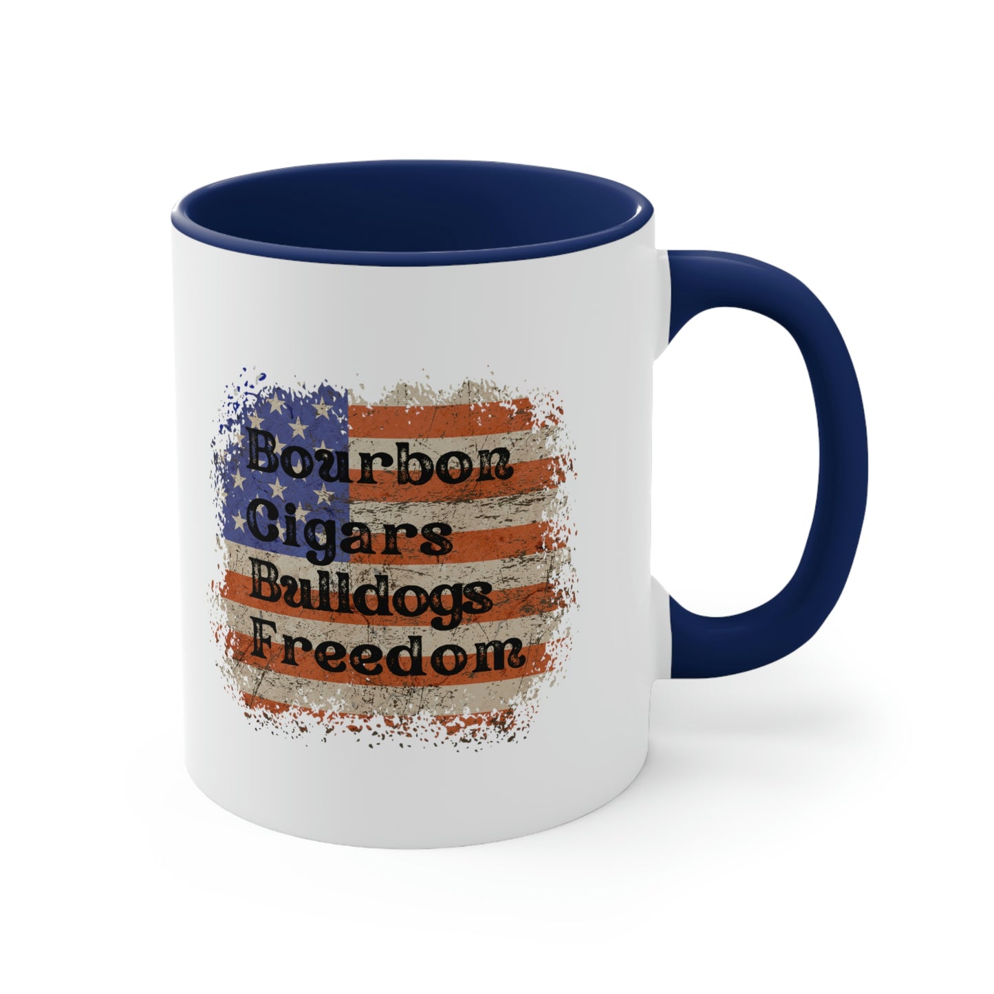 Bourbon Bulldogs USA Flag Mug