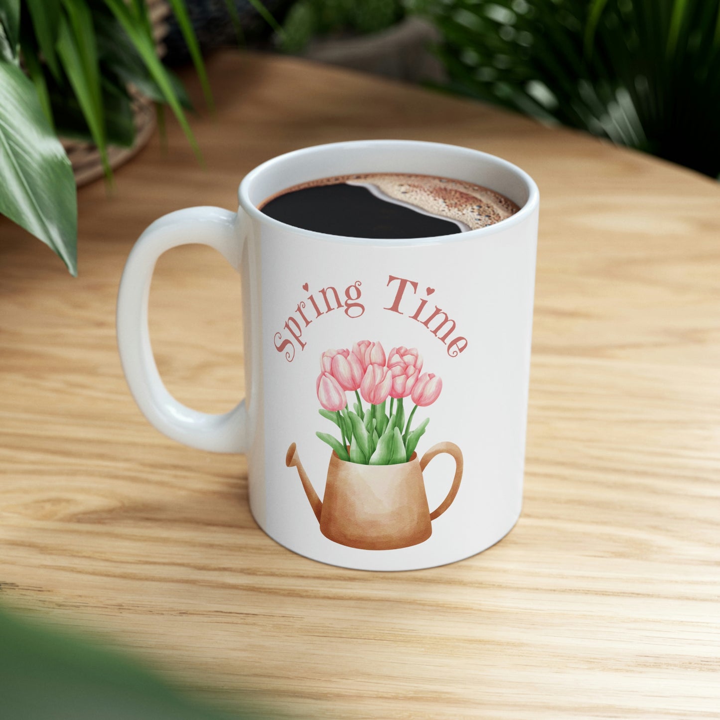 Spring Time Tulip Watering Can Coffee Mug