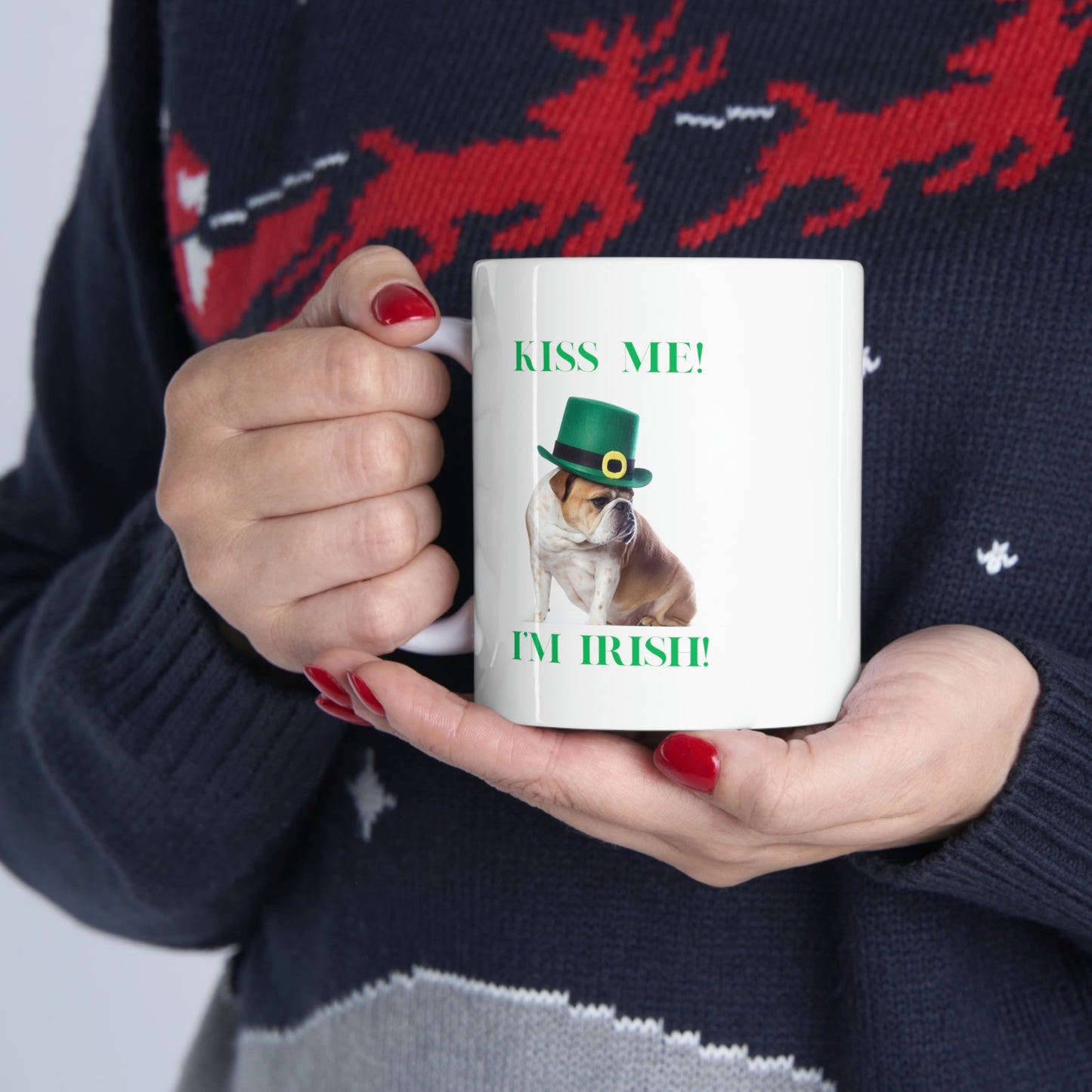 Kiss Me! I'm Irish! Bulldog Mug