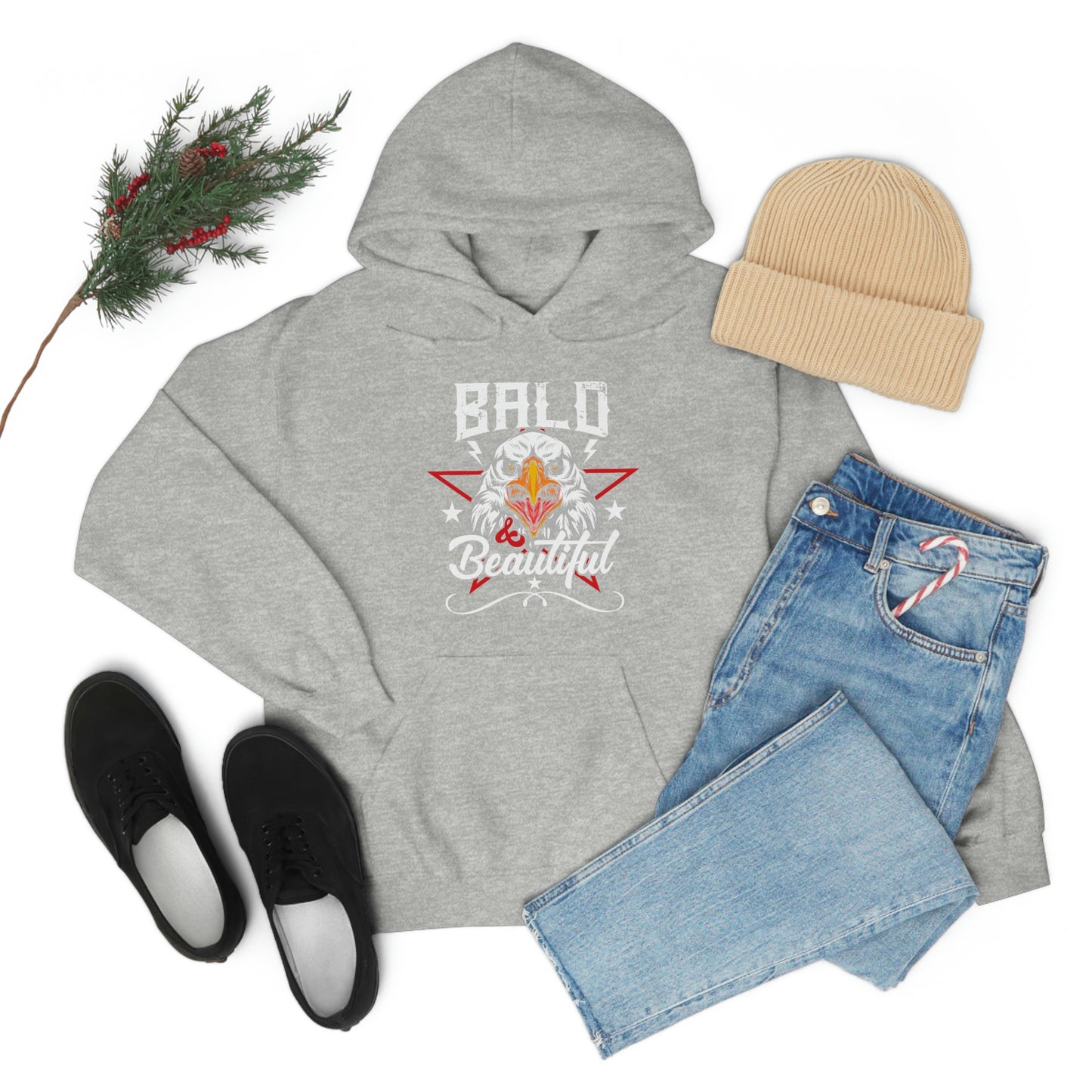 Patriotic Bald Eagle USA Hoodie Bald is Beautiful