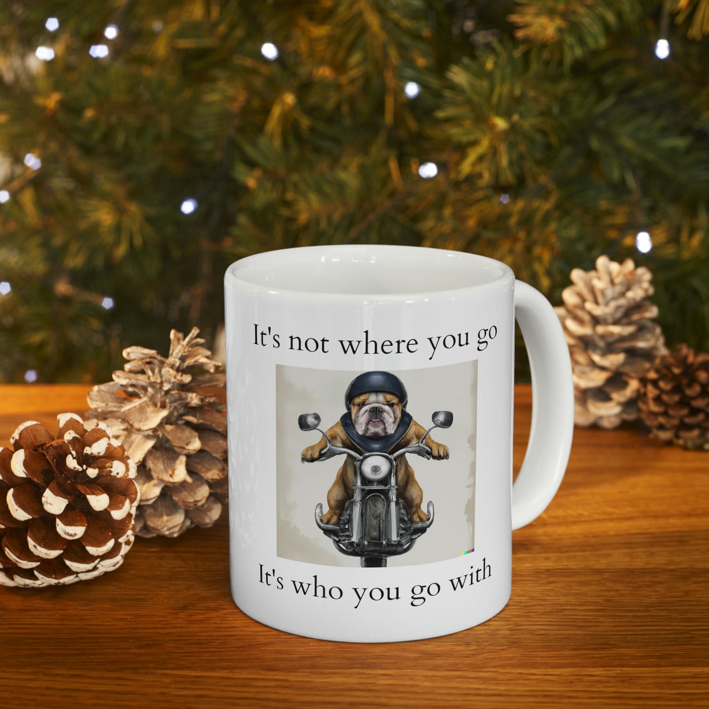 It's Not Where You Go Bulldog Motorcylce Riding Mug