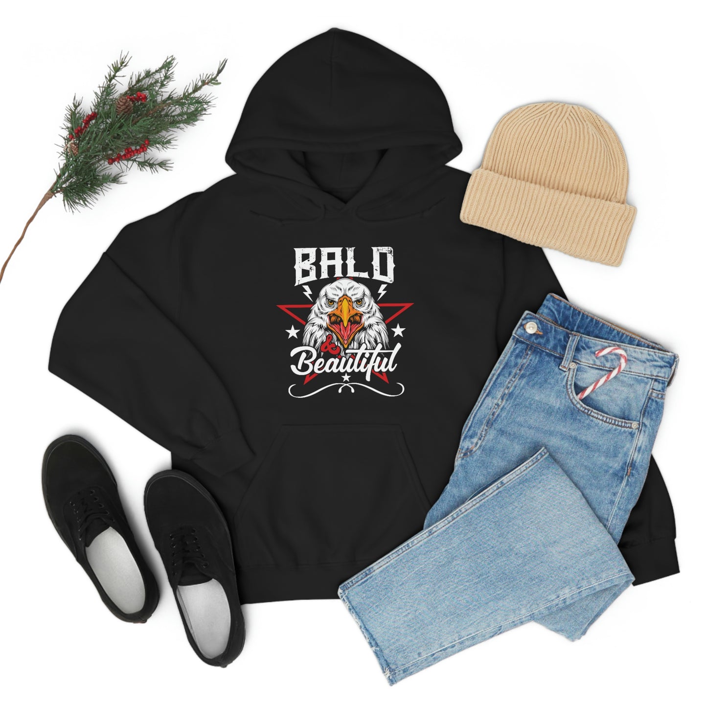 Patriotic Bald Eagle USA Hoodie Bald is Beautiful