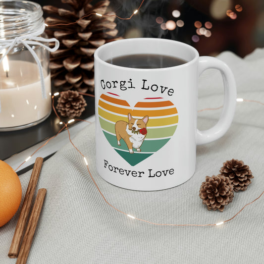 Corgi Love Heart Mug