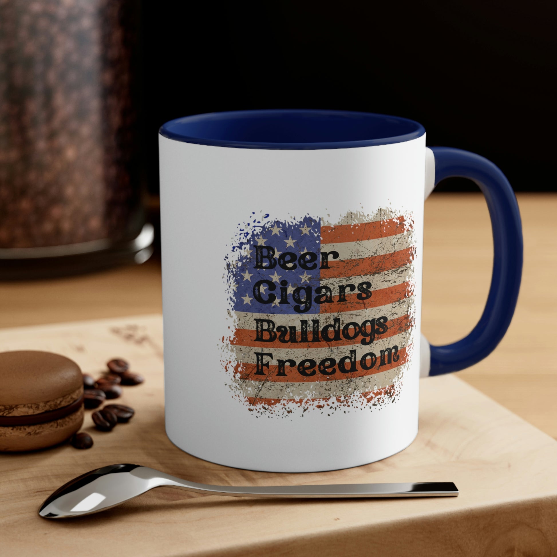 Patriotic USA Flag Bulldog Mug