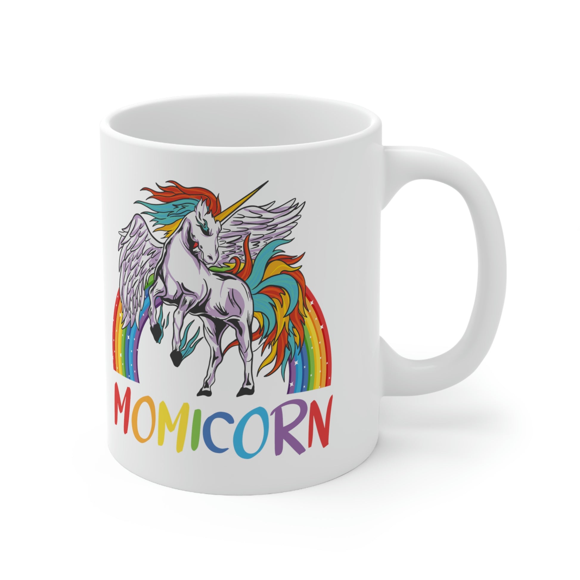 colorful rainbow unicorn mom gift mug