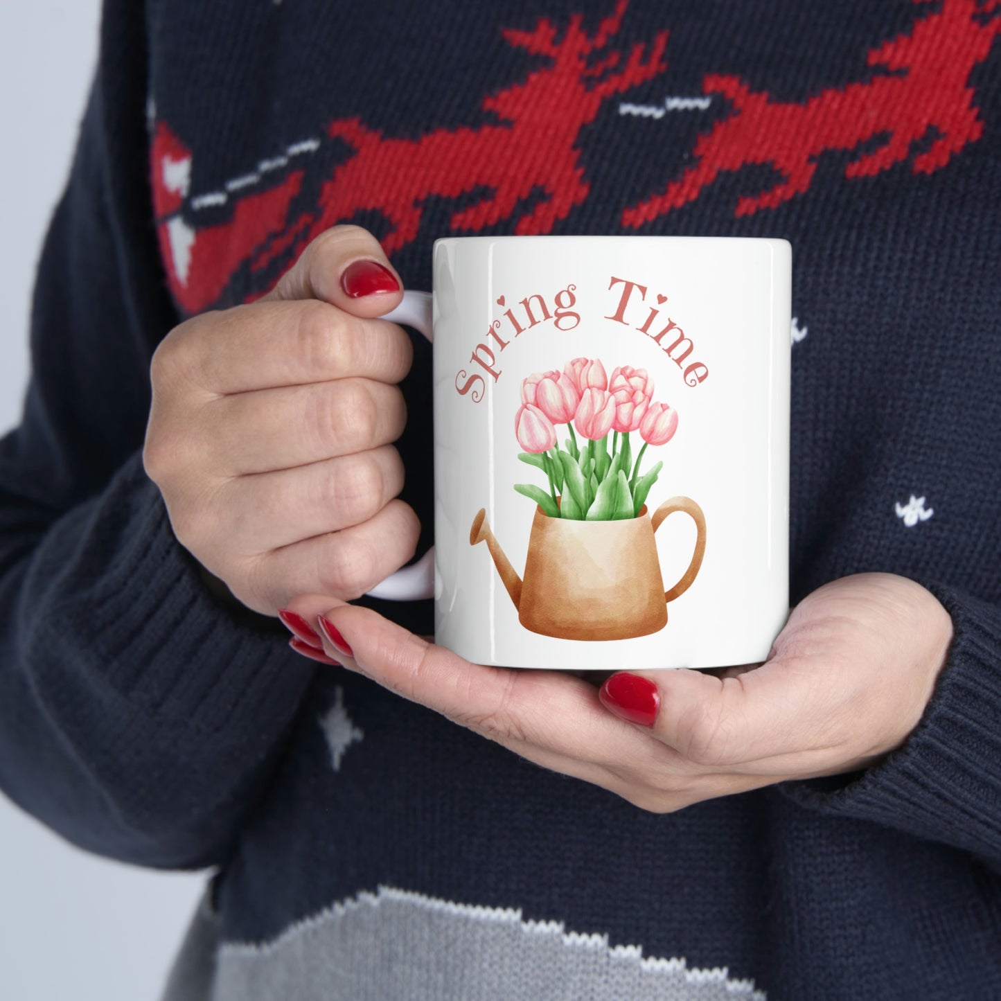 Spring Time Tulip Watering Can Coffee Mug