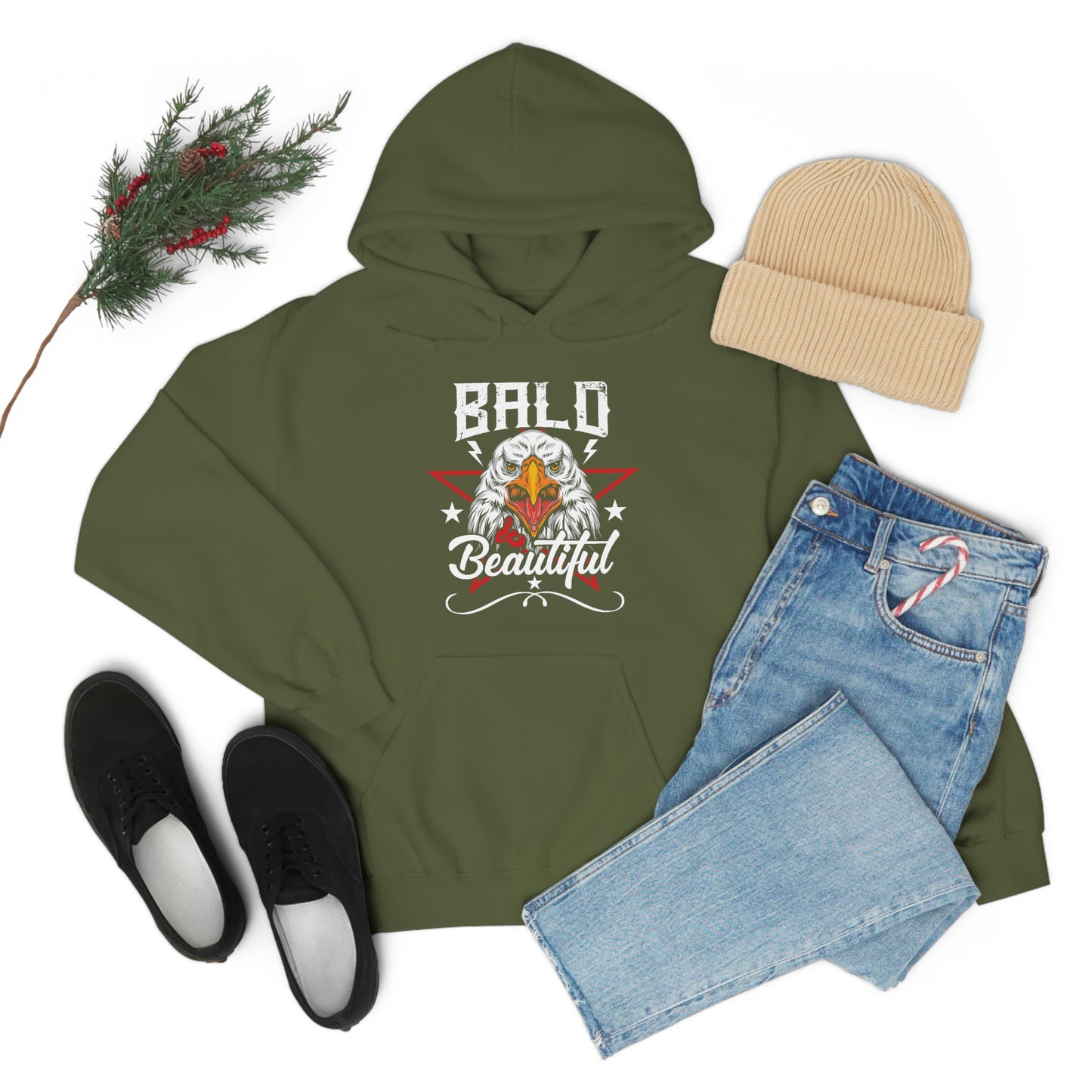 Patriotic Bald Eagle USA Hoodie Bald is Beautiful