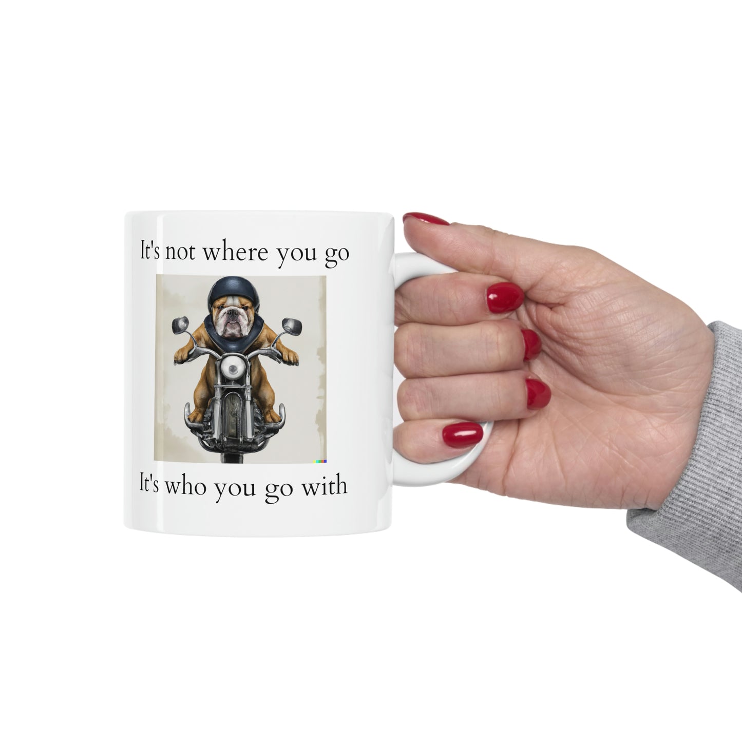 It's Not Where You Go Bulldog Motorcylce Riding Mug