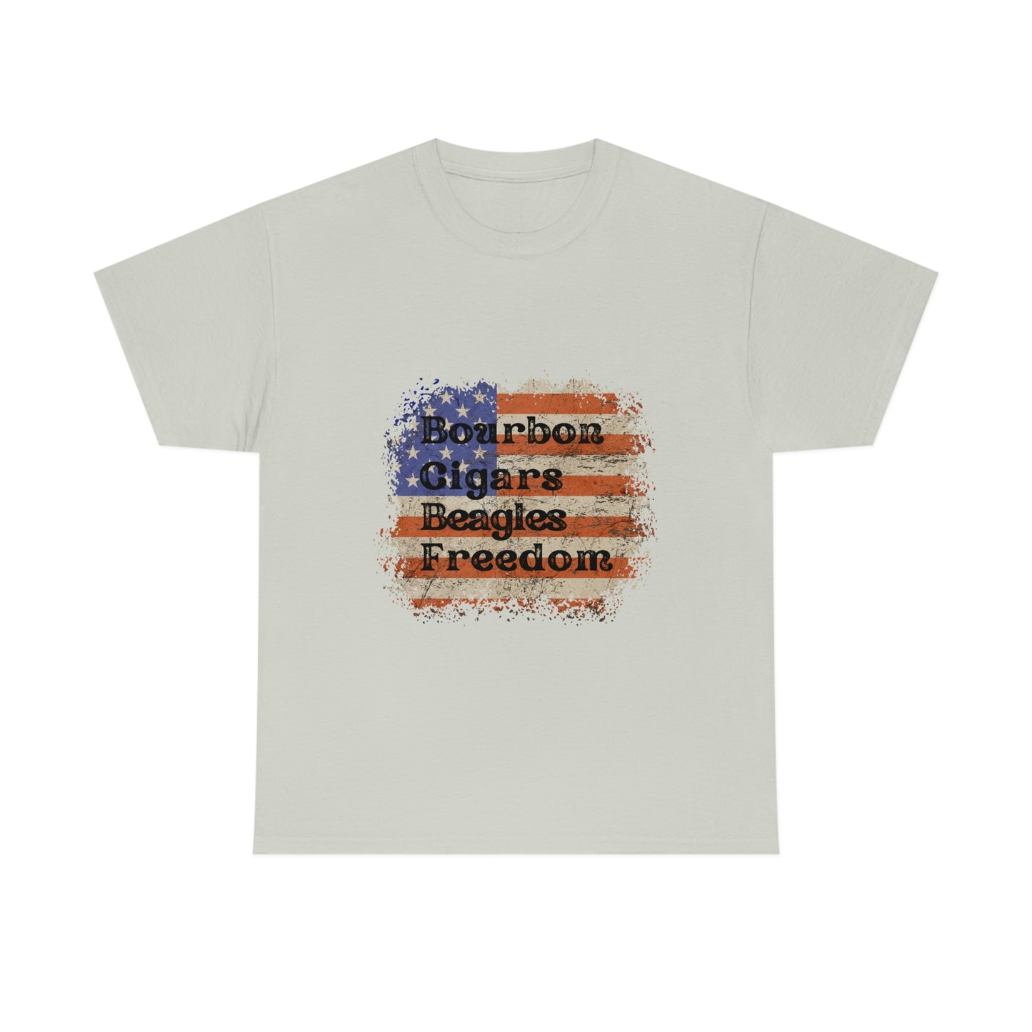 Patriotic Rustic USA Flag Bourbon Cigars Beagles T-Shirt