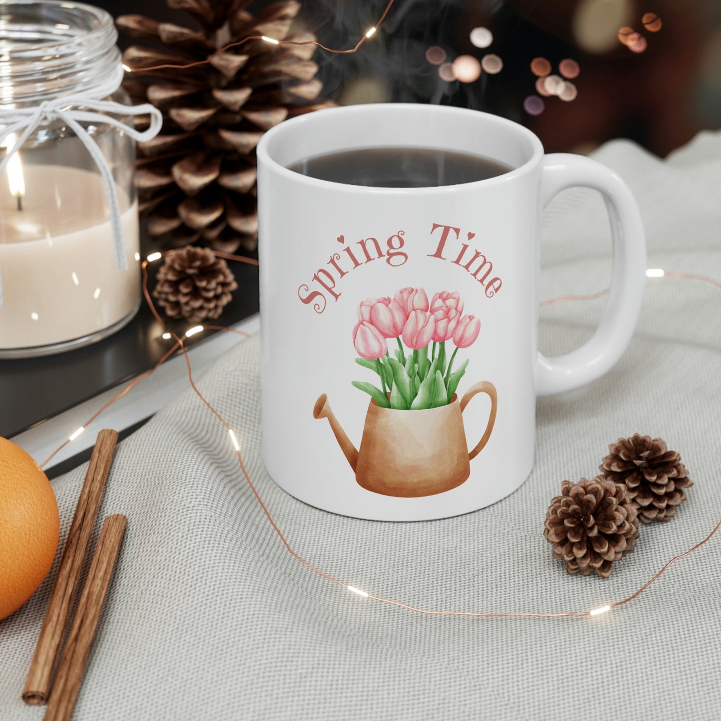 Spring Time Tulip Watering Can Coffee Mug