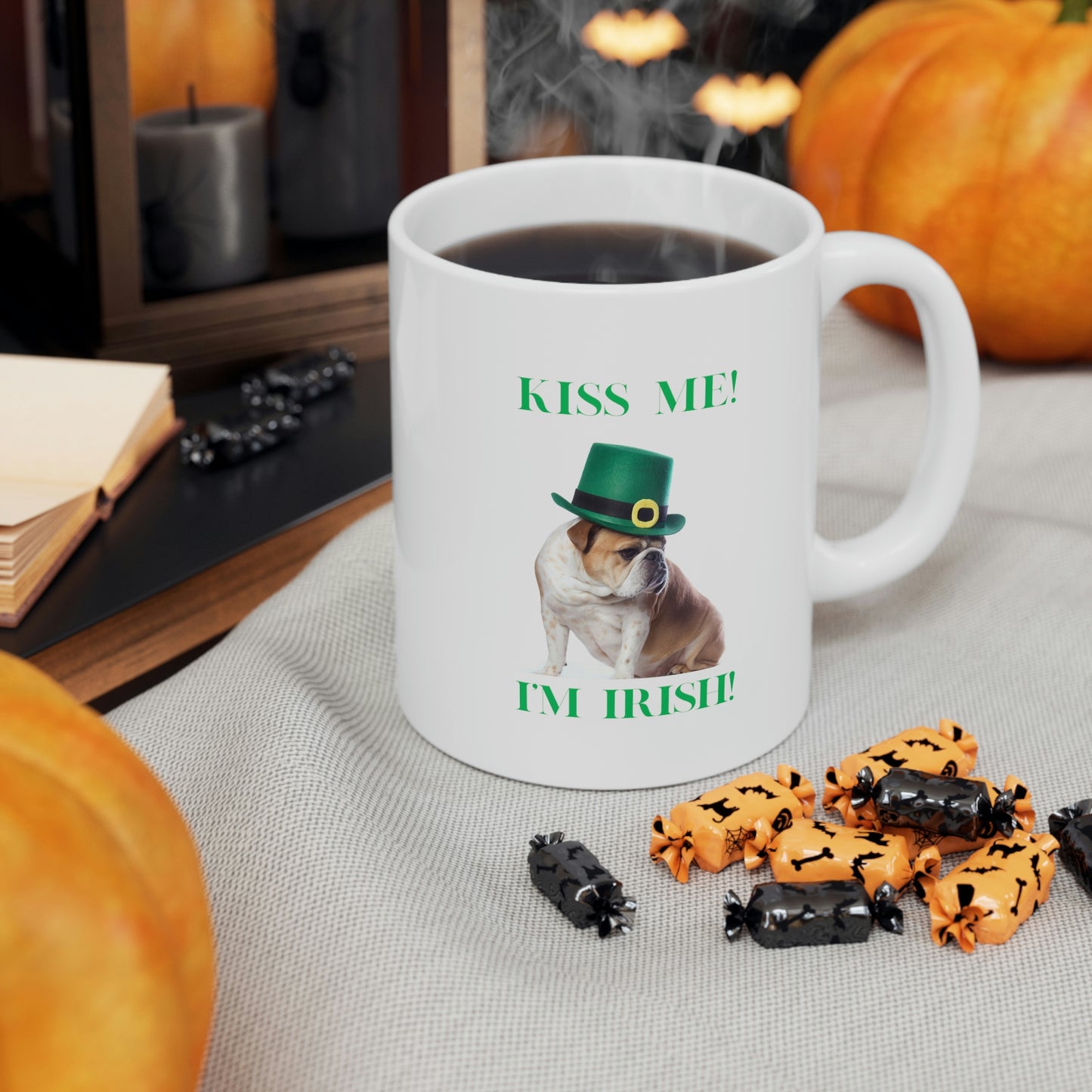 Kiss Me! I'm Irish! Bulldog Mug