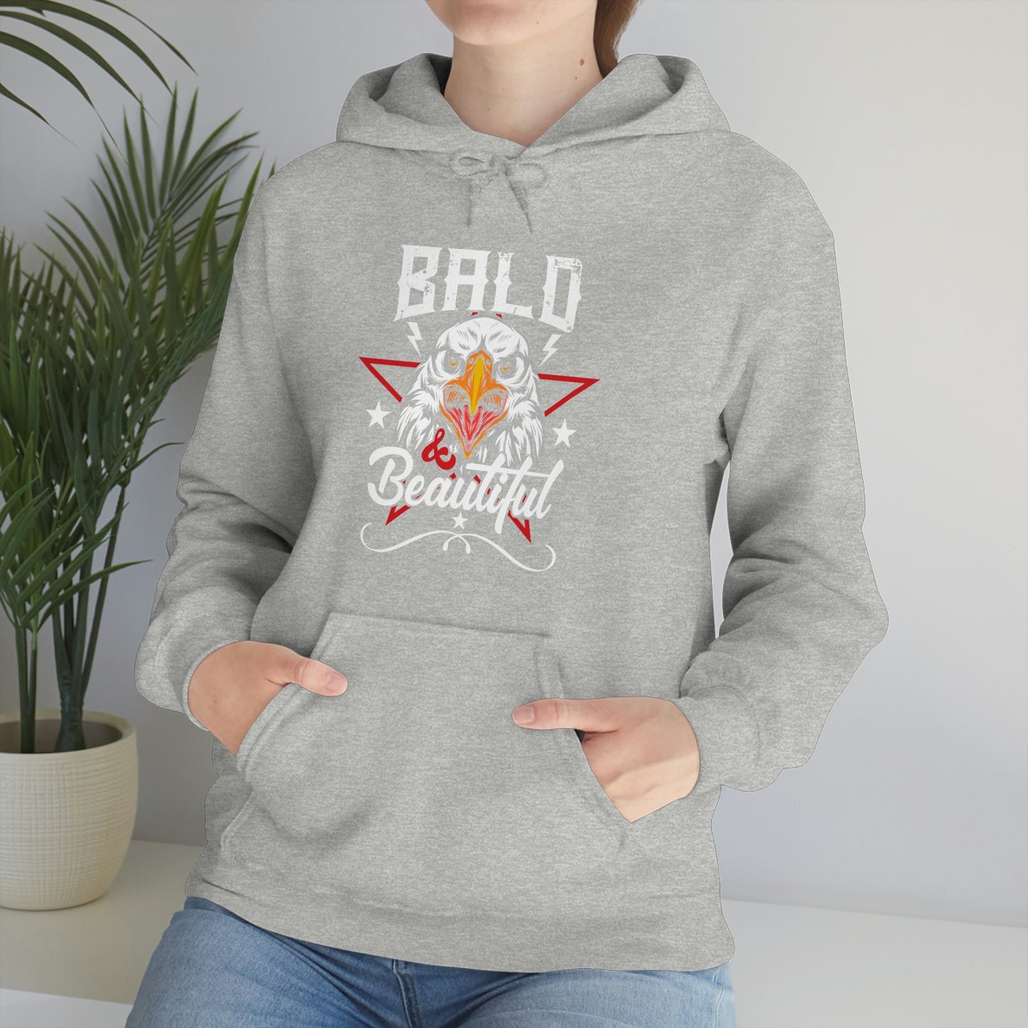 Patriotic Bald Eagle USA Hoodie Bald is Beautiful