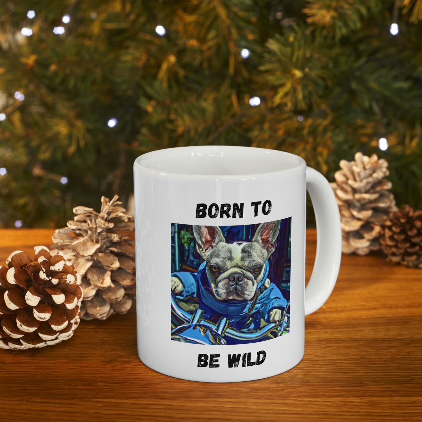 Born To Be Wild, Motorcycle Riding, French Bulldog, Mug