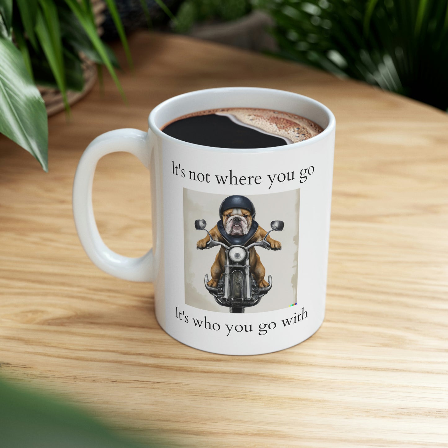 It's Not Where You Go Bulldog Motorcylce Riding Mug