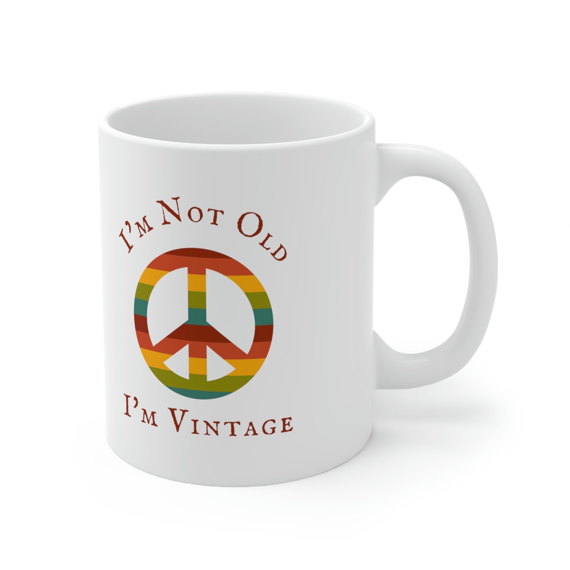 Vintage Saying Peace Sign Mug