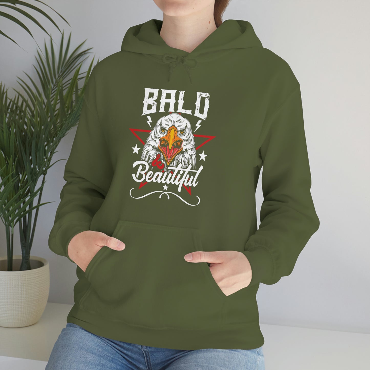 Patriotic Bald Eagle USA Hoodie Bald is Beautiful