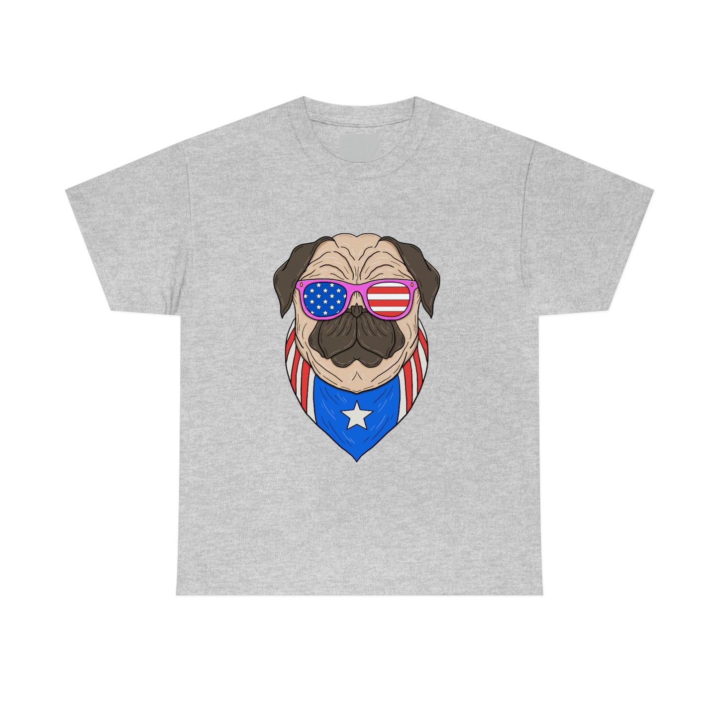 USA Flag Patriotic Pug T-Shirt