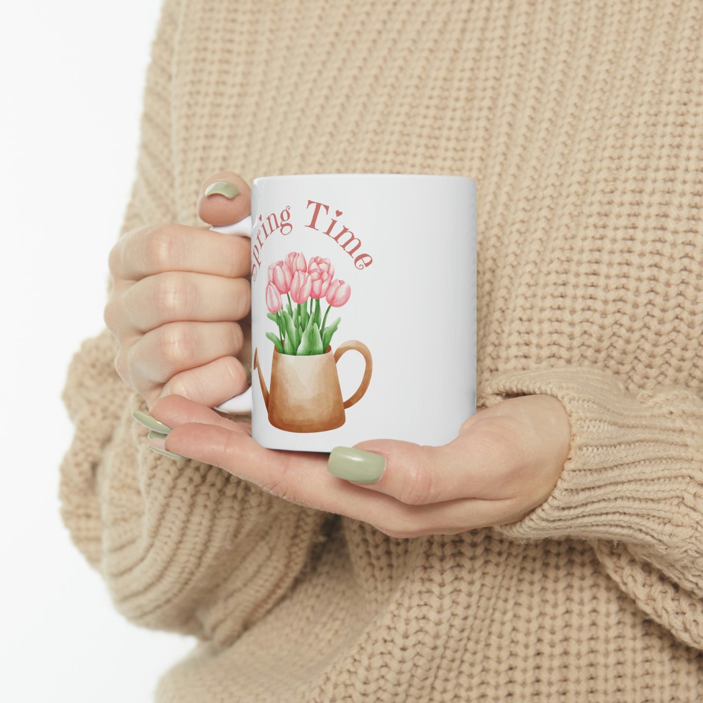 Spring Time Tulip Watering Can Coffee Mug