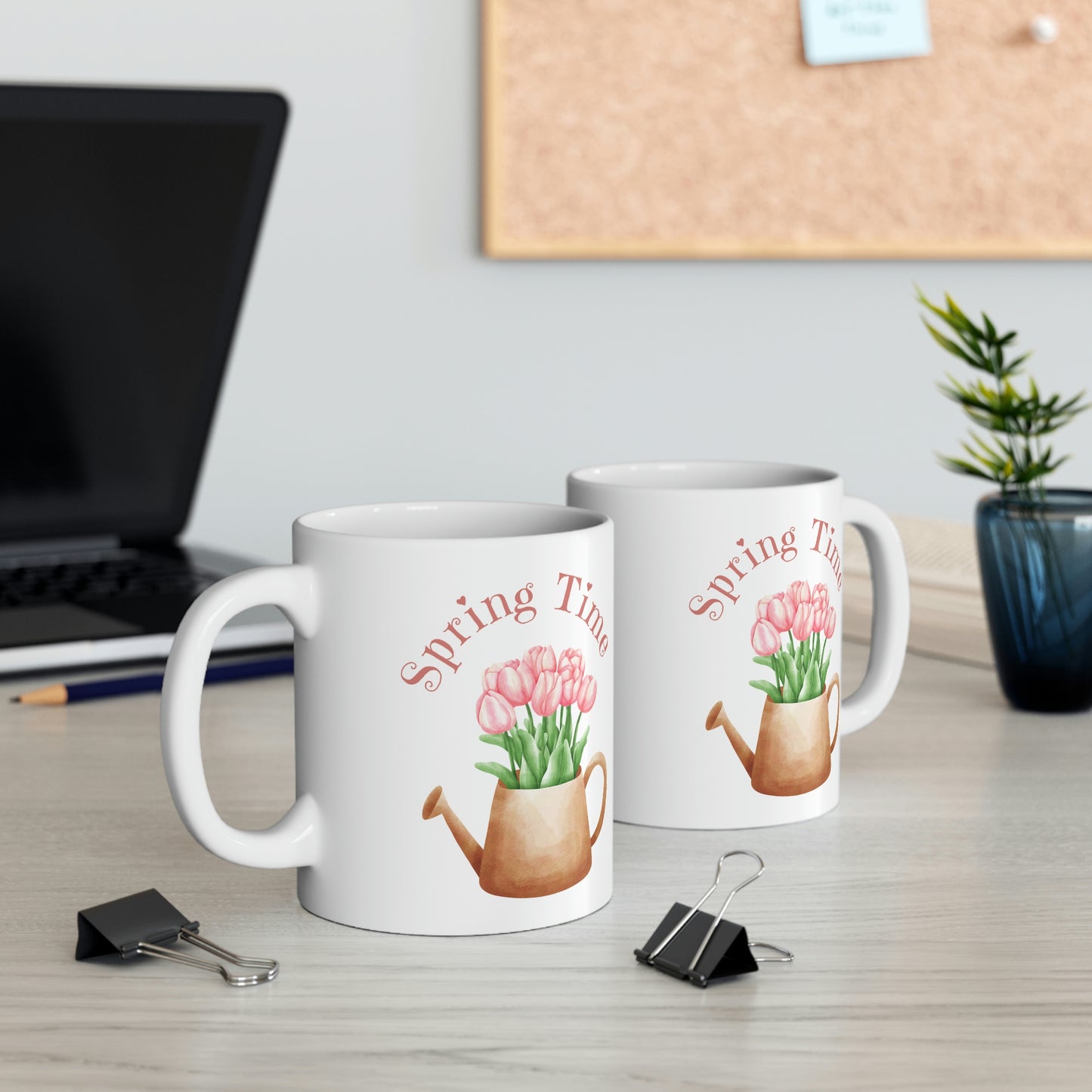 Spring Time Tulip Watering Can Coffee Mug